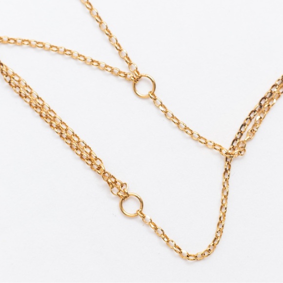 Minimalist dainty double layer drop necklace by Silver Style in yellow gold tone - Picture 6 of 15